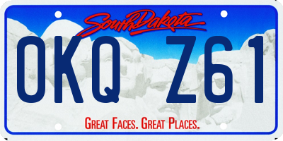 SD license plate 0KQZ61