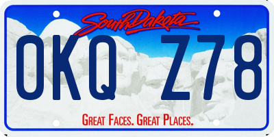 SD license plate 0KQZ78