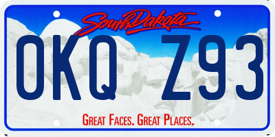 SD license plate 0KQZ93