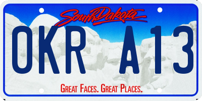 SD license plate 0KRA13