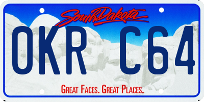 SD license plate 0KRC64