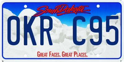 SD license plate 0KRC95