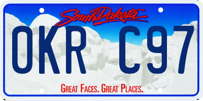 SD license plate 0KRC97
