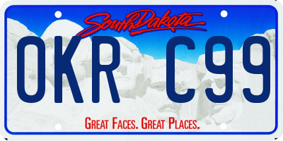 SD license plate 0KRC99