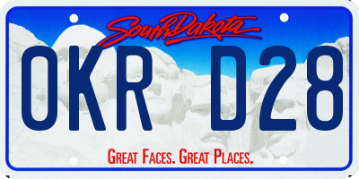 SD license plate 0KRD28