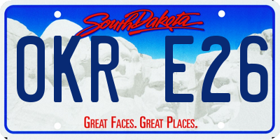 SD license plate 0KRE26
