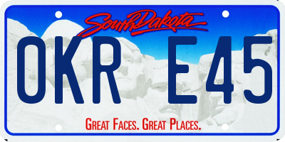 SD license plate 0KRE45