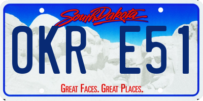 SD license plate 0KRE51