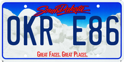 SD license plate 0KRE86