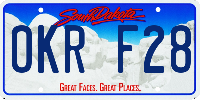 SD license plate 0KRF28
