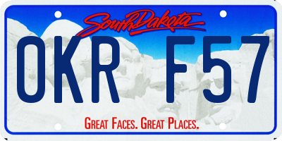 SD license plate 0KRF57