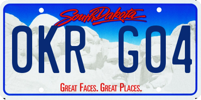 SD license plate 0KRG04