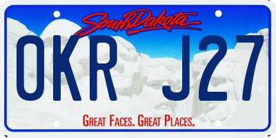 SD license plate 0KRJ27