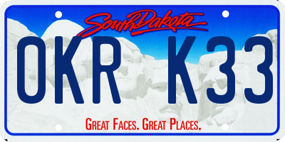 SD license plate 0KRK33