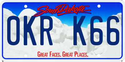 SD license plate 0KRK66