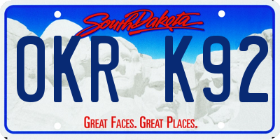 SD license plate 0KRK92