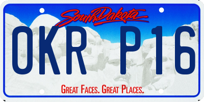 SD license plate 0KRP16