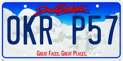 SD license plate 0KRP57