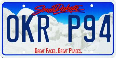 SD license plate 0KRP94