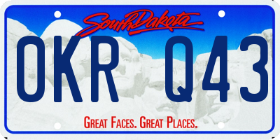 SD license plate 0KRQ43