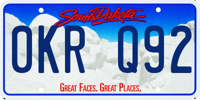 SD license plate 0KRQ92