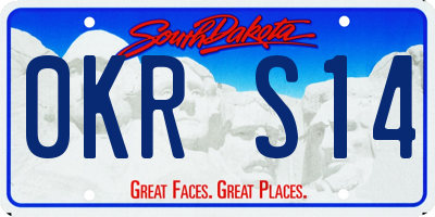 SD license plate 0KRS14