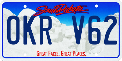 SD license plate 0KRV62