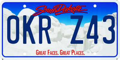 SD license plate 0KRZ43