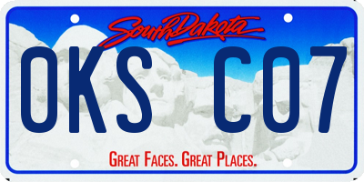 SD license plate 0KSC07