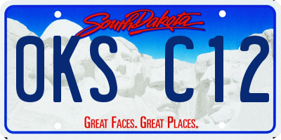 SD license plate 0KSC12