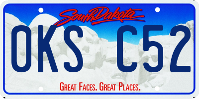 SD license plate 0KSC52