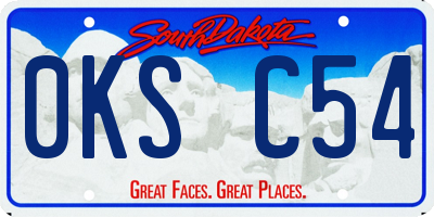 SD license plate 0KSC54