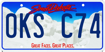 SD license plate 0KSC74