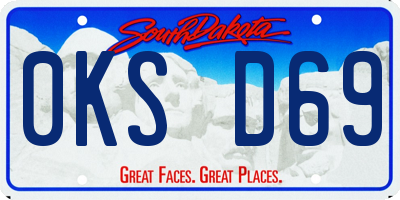 SD license plate 0KSD69