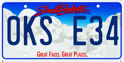 SD license plate 0KSE34