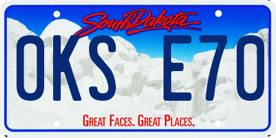 SD license plate 0KSE70