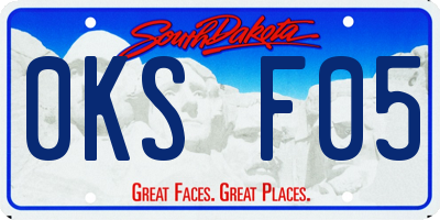SD license plate 0KSF05