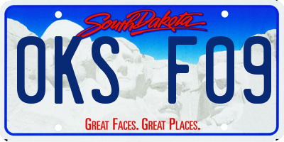SD license plate 0KSF09
