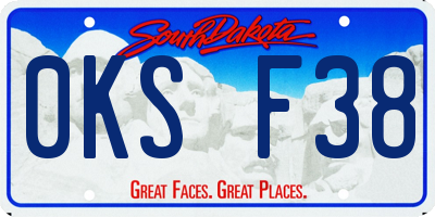 SD license plate 0KSF38