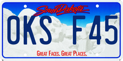 SD license plate 0KSF45