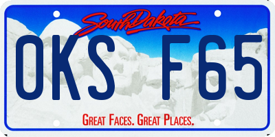 SD license plate 0KSF65