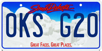 SD license plate 0KSG20