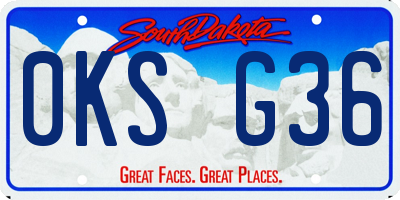 SD license plate 0KSG36