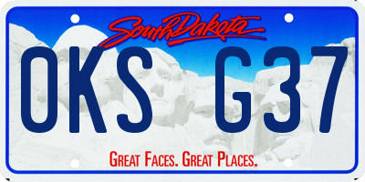 SD license plate 0KSG37