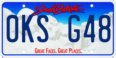 SD license plate 0KSG48