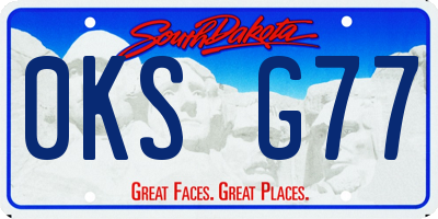 SD license plate 0KSG77