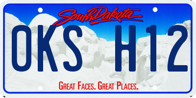 SD license plate 0KSH12