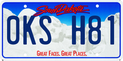 SD license plate 0KSH81