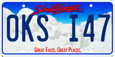 SD license plate 0KSI47