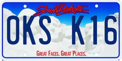 SD license plate 0KSK16